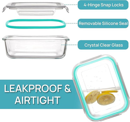 Vtopmart 5Pack 22oz Glass Storage Containers