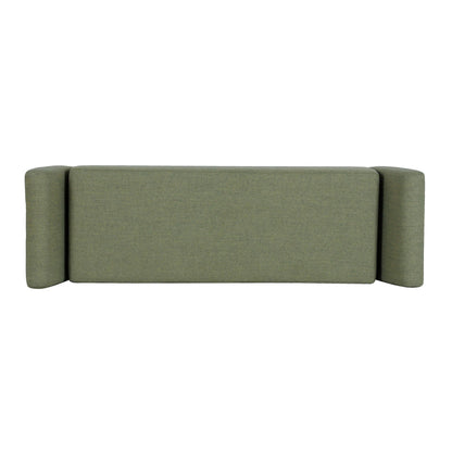 HomePop 60" Modern Storage Bench with Wood Legs - Olive Green Woven