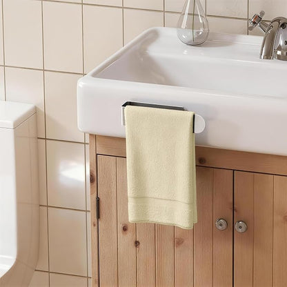 Bethom Adhesive Hand Towel Holder, 8 Inch Bar for Kitchen Cabinet, Brushed | Self Adhesive Hand Towel Racks, Stick on Wall for Bathroom, RV, Aluminum