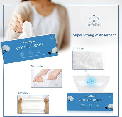 Extra Thick Disposable Face Towel, Disposable Makeup Removing Wipes, 100% USA