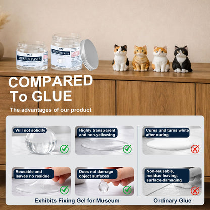 WAN2TLK 180g Exhibits Fixing Gel for Museum - Clear, Removable & Reusable Putty Wax for Securing Antiques, Glass, and Breakable Collectibles from Falling (Non-Toxic)