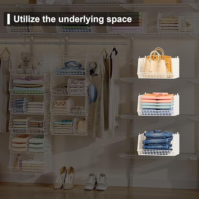6 Tier Extra Large Hanging Closet Organizer, Closet Storage Hanging
