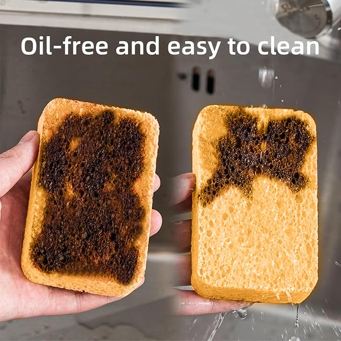 12 - Pack Non-Scratch Scrub Sponges - Sponges for Dishes and Washing Dishes, Cleaning Sponges for Kitchen Home Bathroom Cars, Funny Cut-Outs DIY for Kids (Yellow