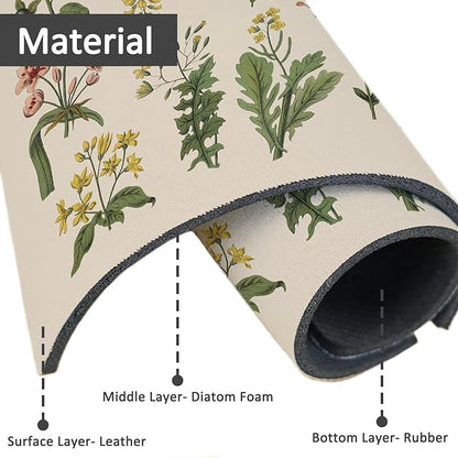 24" X 5.5" Kitchen Sink Splash Guard Faucet Mat Floral Super Absorbent Fast