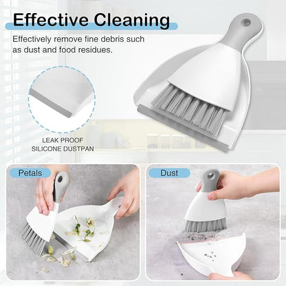NACENA Mini Dustpan and Brush Set, Small Broom and Dustpan Set Dust Pan and