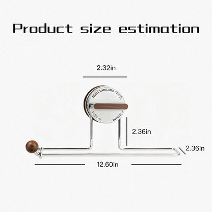 Removable Suction Cup Paper Towel Holder, Suction Towel Holder, Wooden Paper and Stainless Steel Paper Towel Holder for Under Cabinet, Bathroom (2-Pack: 1 Natural Wood Color, 1 Walnut Color)