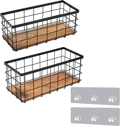 TIEYIPIN Black Metal Wire Storage Baskets