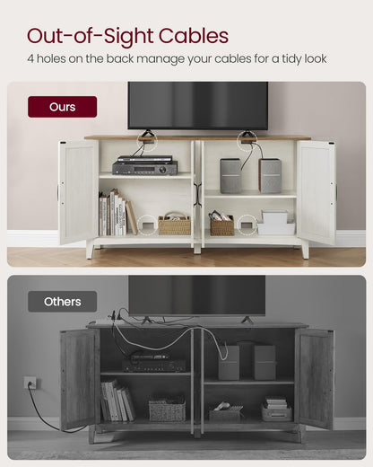 VASAGLE LIRY Collection - Storage Cabinet, Buffet Cabinet, Sideboard, Credenza, with Adjustable Shelves, for Living Room, Entryway, Rustic White and Honey Brown ULSC381W01