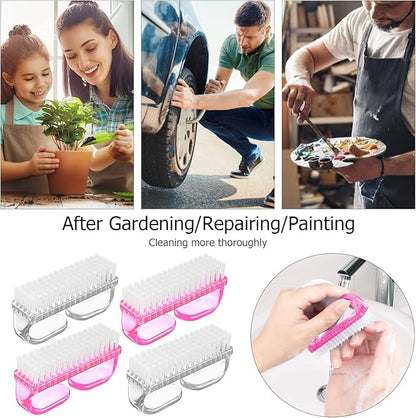 Handle Grip Nail Brush, Hand Fingernail Brush Cleaner Scrubbing Kit Pedicure