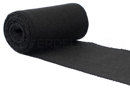 CleverDelights 6" Black Burlap Roll - Finished Edges - 10 Yards - Jute Burlap Fabric