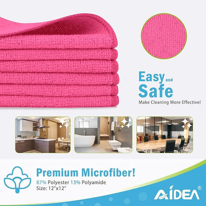 AIDEA Microfiber Cleaning Cloth-12PK, Soft Microfiber Towels