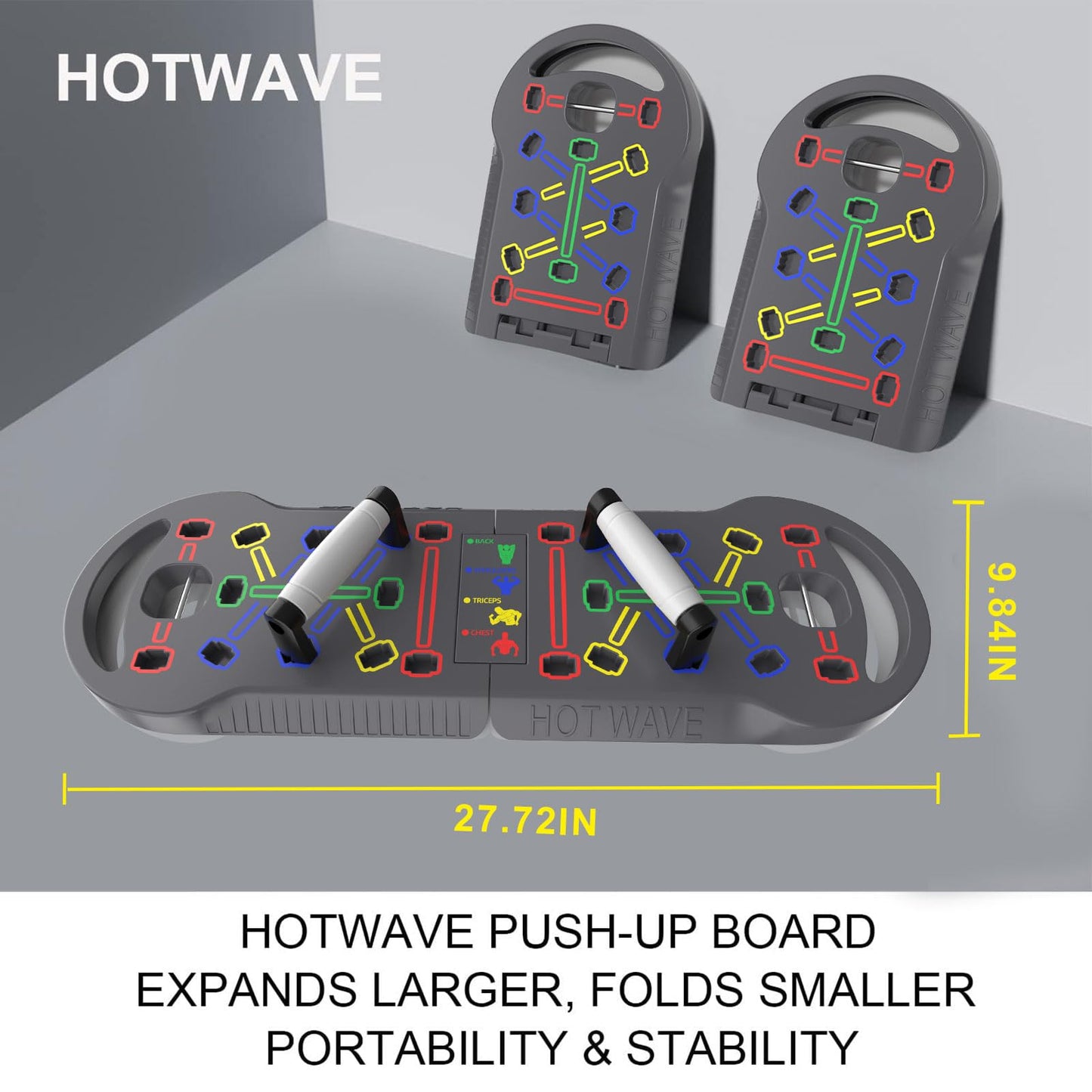 HOTWAVE Portable Exercise Equipment with 16 Gym Accessories.20 in 1 Push Up Board Fitness,Resistance Bands with Ab Roller Wheel,Full Body Workout at Home