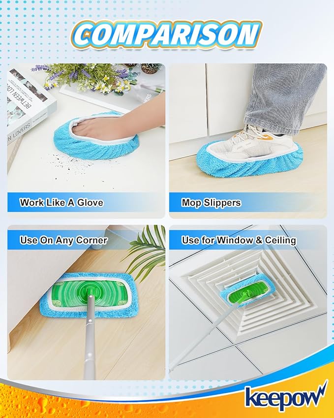 KEEPOW Reusable Dry Sweeping Cloths Microfiber Wet Pads Refill Compatible