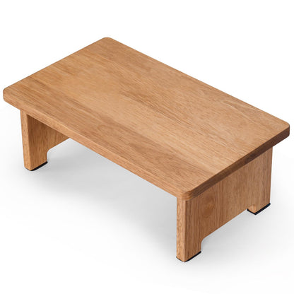 NtrlQidu Solid Wood Stool Wooden Step Stools for Adults Kids with Anti-Slip Feet, Heavy Duty Stepping Stools with 450-LBS Capacity for Bedroom Kitchen Bathroom, Bed Steps for High Beds