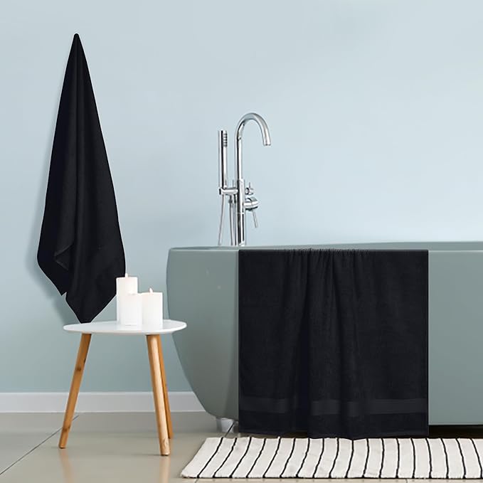 GLAMBURG Premium Cotton Oversized 2 Pack Bath Sheet 35x70-100% Pure Cotton