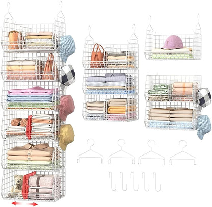 6 Tier Extra Large Hanging Closet Organizer, Closet Storage Hanging