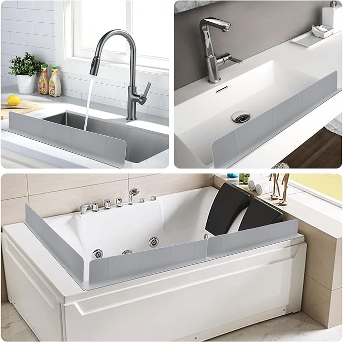EEEKit Silicone Kitchen Sink Splash Guard, Sink Splash Protector