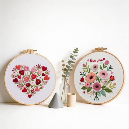 spicssa Embroidery Kit for Beginners Adults, Cross Stitch Kits with Pre-Stamped Patterns, 7.8-Inch Hoop, Threads & Needles, Step by Step Instructions, DIY Needlepoint Craft Women