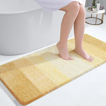 OLANLY Large Bathroom Rugs Mat 40x24, Extra Soft Absorbent Microfiber Bath Rug, Rubber Backing, Quick Dry, Washable Bath Mats for Bathroom Floor, Tub and Shower, Home Decor Accessories, Light Yellow