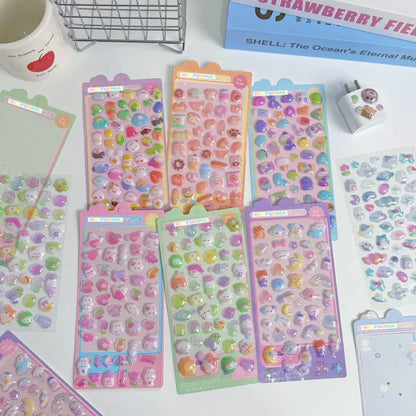 3D Cute Mini Puffy Stickers,10 Sheets 500+Kawaii Air Decorative Stickers HEYFUMMAI for Phone Case Or DIY Planners Notebooks Scrapbooks Handbooks Decoration ﻿
