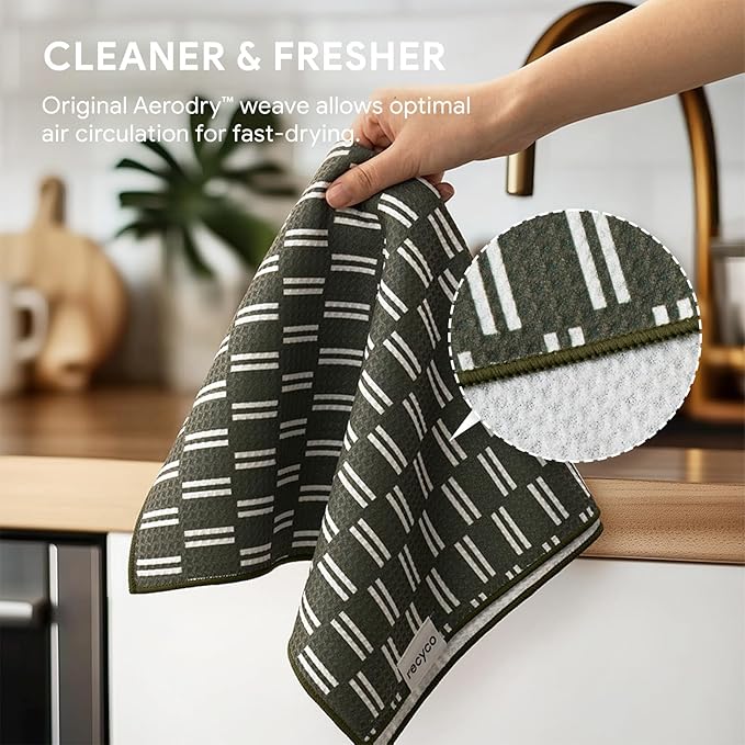 RECYCO Waffle Kitchen Towel Set of 2