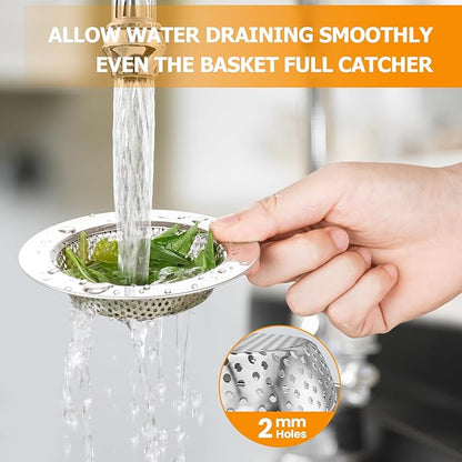 2PCS Kitchen Sink Drain Strainer/Catcher/Basket/Cover/Filter/Trap/Screen