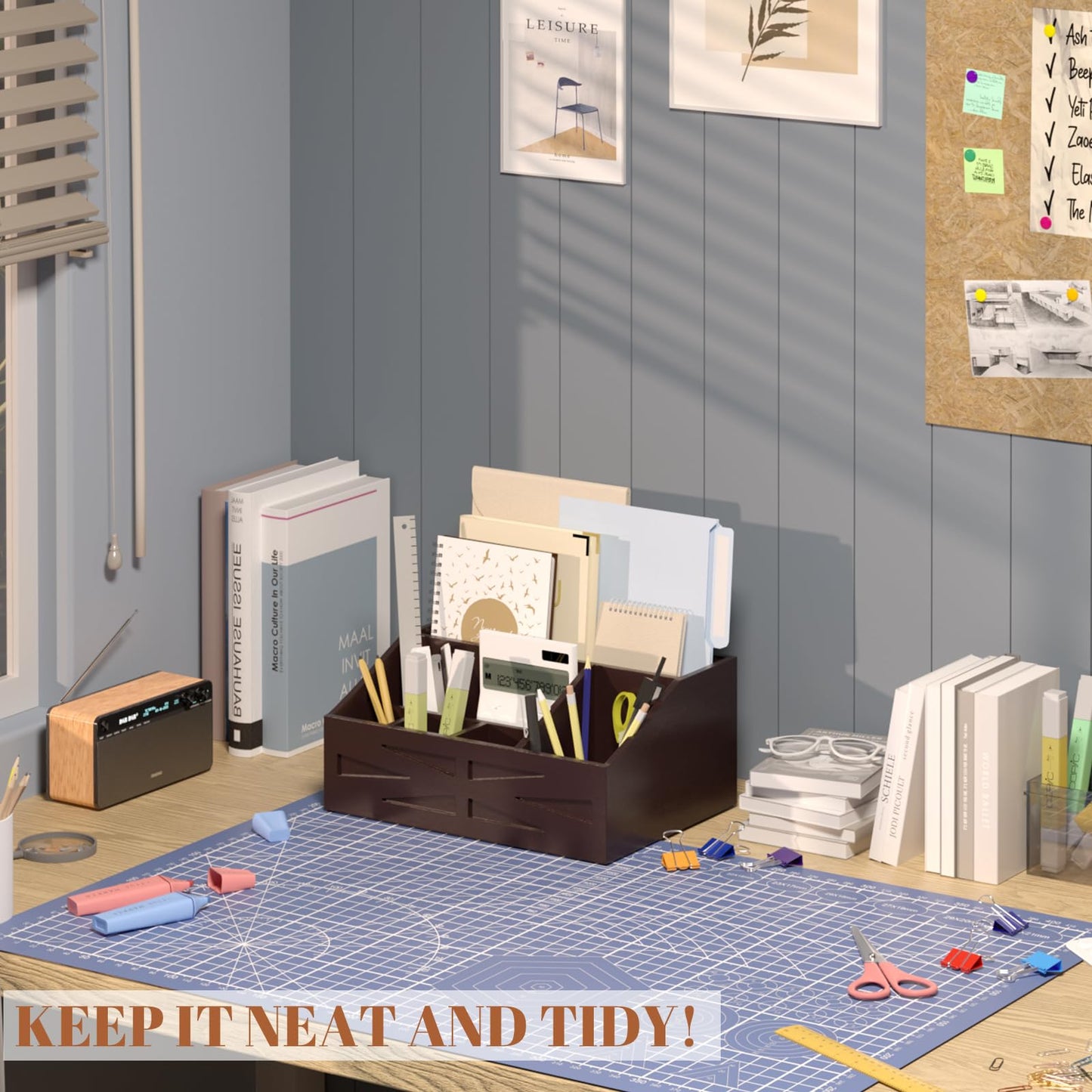 BELO VALE Large Mail Organizer Countertop,Farmhouse Desk and Kitchen Countertop Storage, Letter Sorter, Desk Mail Organizer and Bill Organizer, Desktop File and Paper Holder
