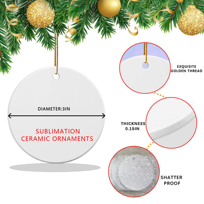 25 PCS Ceramic Sublimation Ornament Blanks Bulk 3 Inch White Round Crafts DIY Personalized Printed Christmas Home Porcelain Paintable Decorate