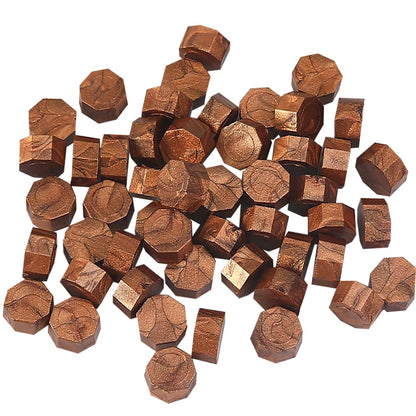 600 Pcs Sealing Wax Beads Wax Seal Stamp Beads Octagon Wax Sealing Beads for Cards Envelopes Invitations Light Brown