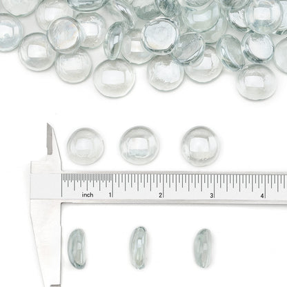 Stanbroil 10-Pound Fire Glass Beads - 1/2 inch Luster Fire Glass Drops for Fireplace Fire Pit | Gas Log Sets | Landscaping | Fish Tank, Crystal Ice Luster