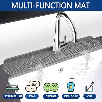 Kitchen Sink Splash Guard Gen2-30" x 6'' Silicone Sink Mat Splash Guard fit
