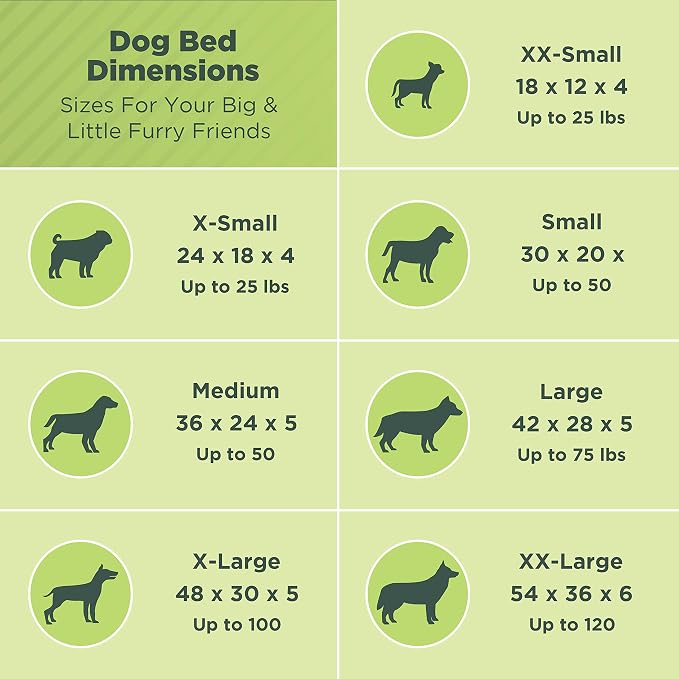 X-Large - 48 x 30 x 5 - Natural Premium Organic Hemp Dog Bed - Organic Latex Fill - Removeable Cover