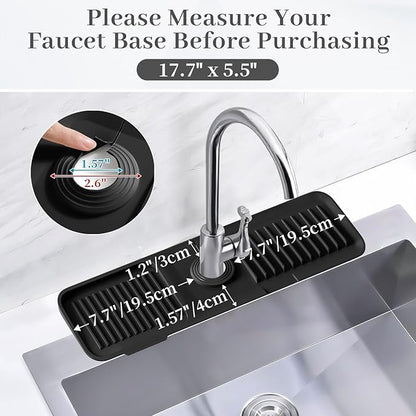 PoYang 17.7 Inch Faucet Mat for Kitchen Sink Splash Guard Behind Faucet