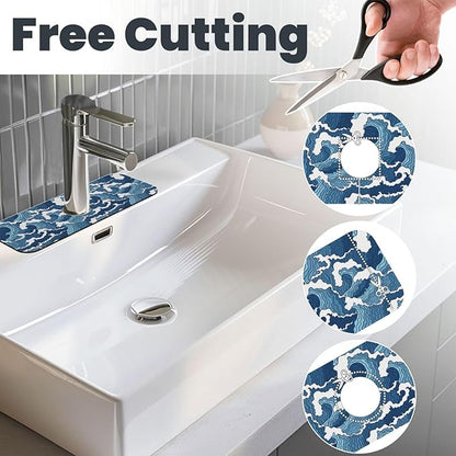 Japanese Wave Kanagawa Blue And White Waves Japan Kitchen Sink Splash Guard