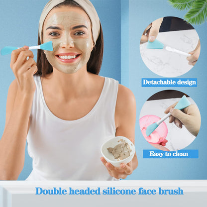 5PCS Silicone Scrubber Set, Lip & Face Cleansing Brush and 2PCS Exfoliating Face Brush for Men & Women