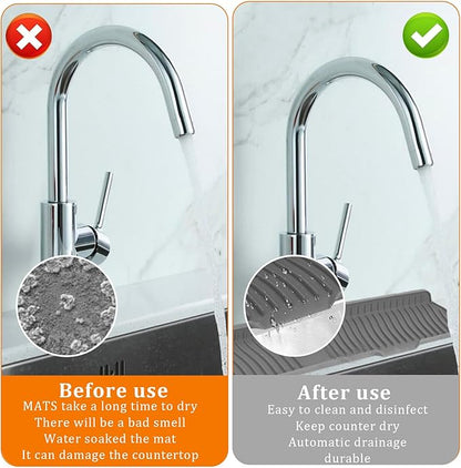 30 Inch Sink Splash Guard, Longer Silicone Sink Mat