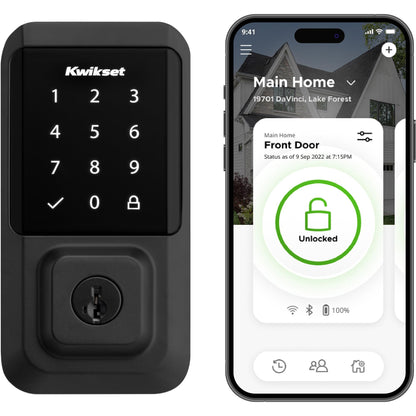 Kwikset Halo Wi-Fi Smart Lock, Keyless Entry Front Door Touchscreen Deadbolt, App Control, Grade AAA Certified, Easy Install No Hub, Venetian Bronze Finish, Digital Remote Lock