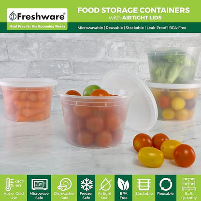 Freshware 16 oz Food Storage Containers