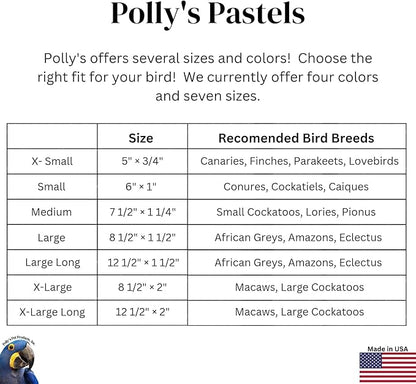 Polly's Pastels Nail Trimming & Beak Conditioning Safety Perch for Cockatiels, Cockatoos, Macaws, Parakeets, Budgies, Parrots and All Other Birds (Coral, Baby Medium-3/4 Dia. x 5" Long)