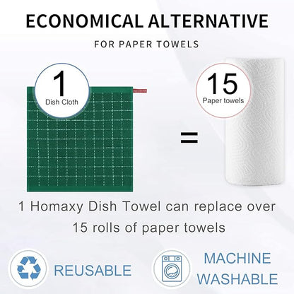 Homaxy 100% Cotton Terry Kitchen Dish Cloths, Ultra Soft and Absorbent Dish