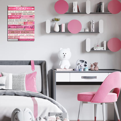 Pink Wall Decor - Inspirational Quotes Wall-Art - Motivational Bedroom Decor For Teen Girls - Office Gifts For Women With Framed Canvas Artwork Ready to Hang 15" W x 11.5" H