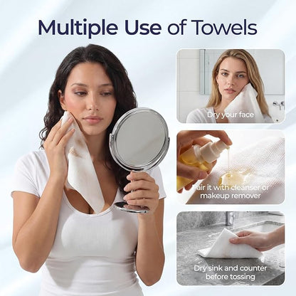 ECOLOOK Disposable Face Towel XL-10"x12" Upgraded Thick Facial Towels, Ultra