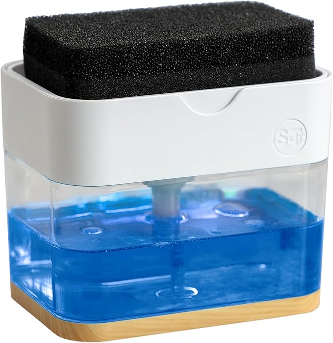 S&T INC. Dish Soap Dispenser and Sponge Holder
