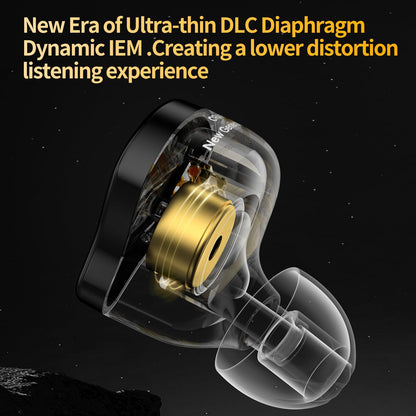CCA CRA PRO in Ear Monitor Headphones, Ultra-Thin DLC Diaphragm Dynamic Driver Gaming Earbuds, Clear Sound & Deep Bass, IEMS for Singer Musicians Drummers DJ