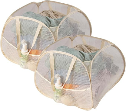 Collapsible Laundry Basket 90L, Foldable Mesh Pop-up Laundry Hamper