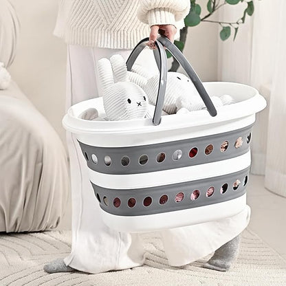 2 Pack Compact Collapsible Laundry Basket, Small Size Pop-Up Hamper Perfect