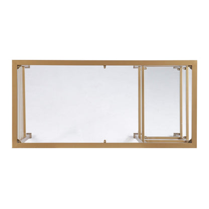 SEI Furniture Jaymes Gold Metal/Glass Writing Desk, Soft Gold