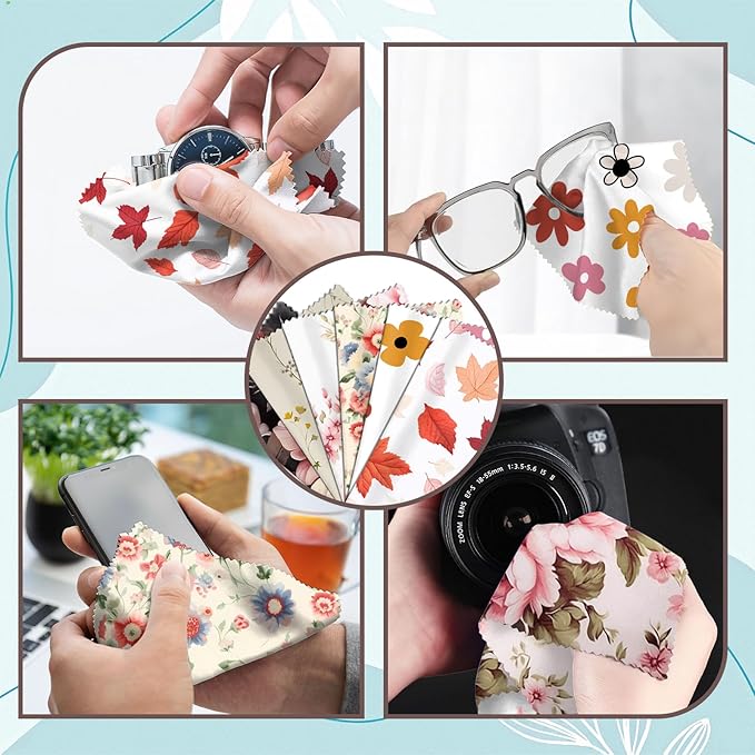 6 PCS Glasses Cleaning Cloth Eyeglass Lens Microfiber Cleaning Cloth Reusable