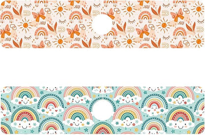 2 Pack Cute Rainbow Sink Splash Guard Faucet Mat Boho Rainbow Butterfly Super