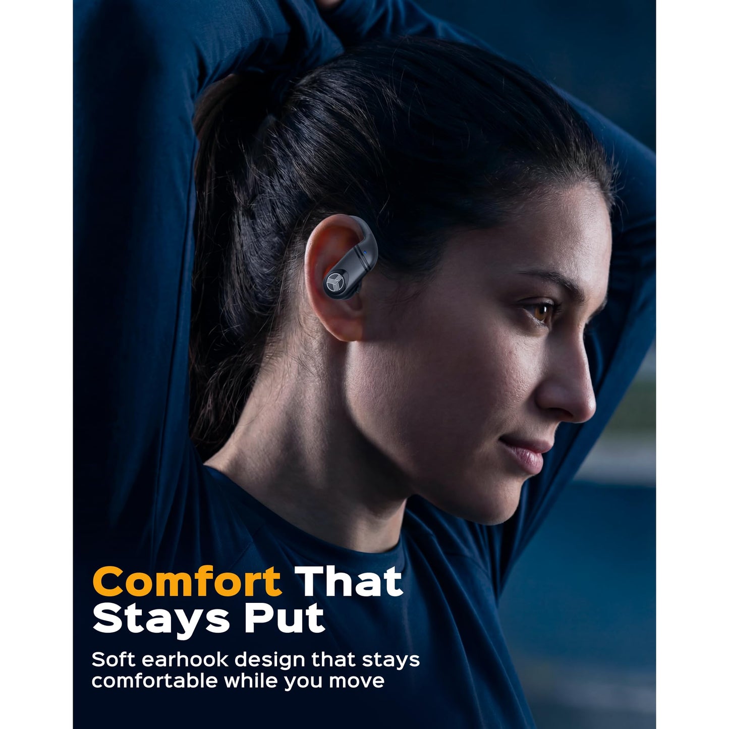 TREBLAB X4 – Waterproof Workout Headphones for Running & Gym - Silky Soft Secure Earhooks, 11H Battery, Physical Buttons, Noise Canceling Over-Ear Ear Hook Bluetooth Earbuds for Sports